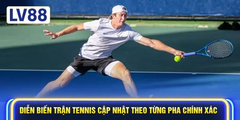 Diễn biến trận tennis cập nhật theo từng pha chính xác